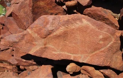 petroglif (Kaya resimleri // Burrup ( Murujuga ) Adası, Avustralya