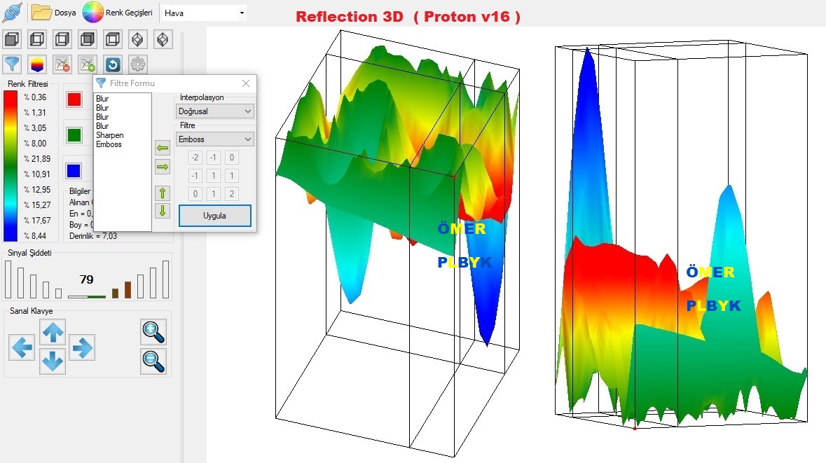 Conrad 900pro çekimi Reflection 3D & Visualizer 3D karşılaştı