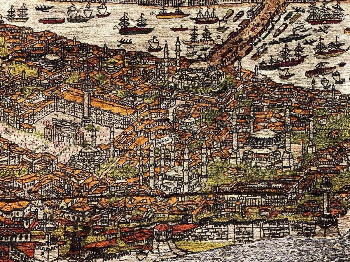 İstanbul Manzaralı İpek Halı 19 yy, Eser Türk ve İslam Eserleri Müzesi