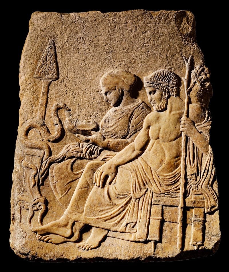 Asklepios ve Igieia kabartması 