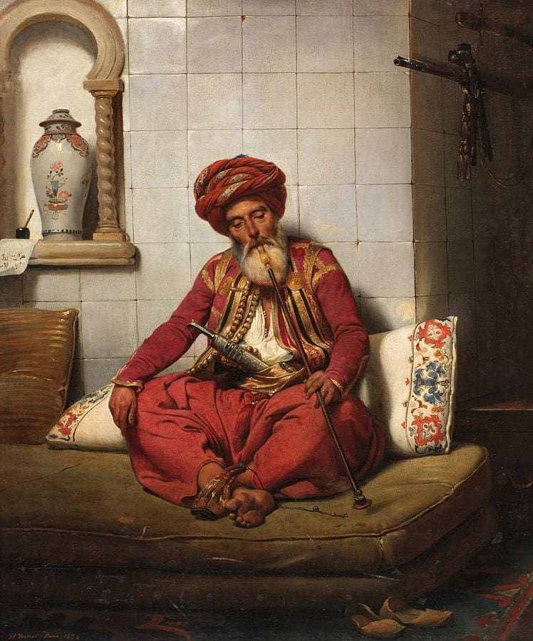 lülesini tüttüren Türk tablosu ; Horace Vernet , 1834