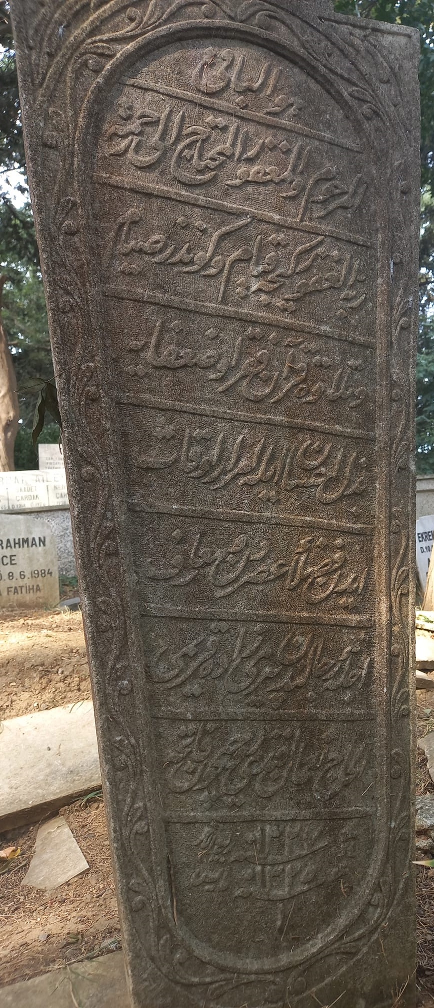 numan efendi Osmanlı yazısı mezar taşı