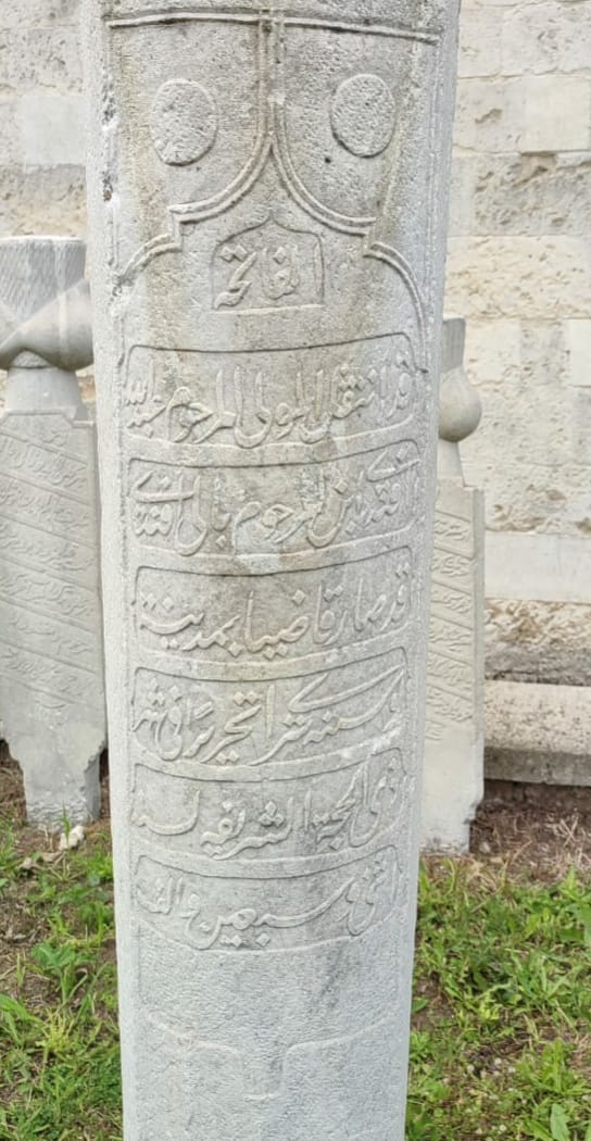 Bâlî Efendi Osmanlı mezar taşı