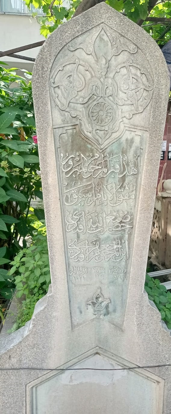 Sunullah Efendi Osmanlı mezar taşı 