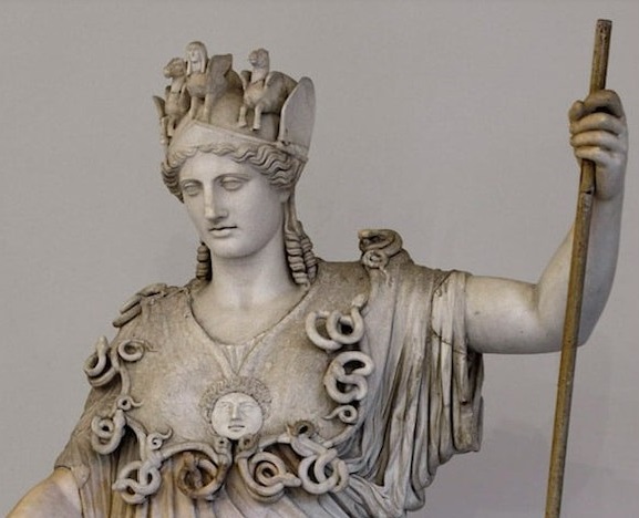 Athena mermer heykeli , Roma dönemi , Napoli Ulusal Arkeoloji Müzesi , İtalya