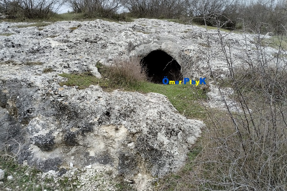 Açılmış kaya mezarı olabilecek kaya oyması