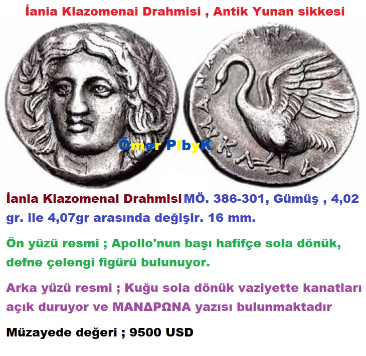 İania Klazomenai Drahmisi , Antik Yunan sikkesi