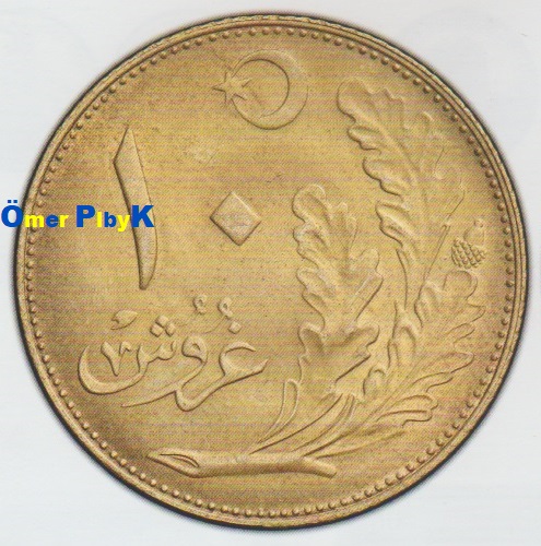 10 (On) Kuruş 1928 Türkiye Cumhuriyeti madeni parası