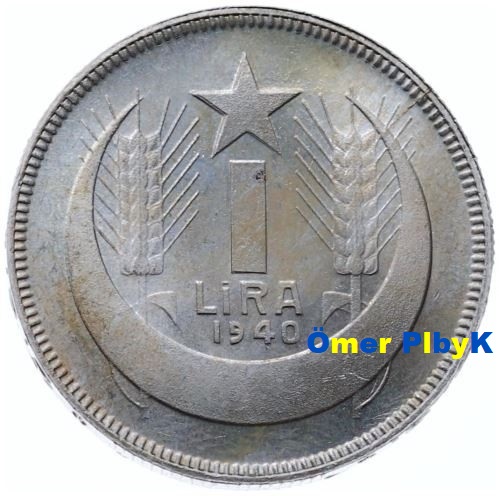 1 Lira 1940 İsmet İnönü Madeni Parası