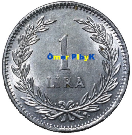 1 Lira 1948 Türkiye Cumhuriyeti madeni parası