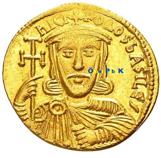 Nikephoros I Altın sikkesi ( Bizans İmparatoru ms. 802 - 811 )