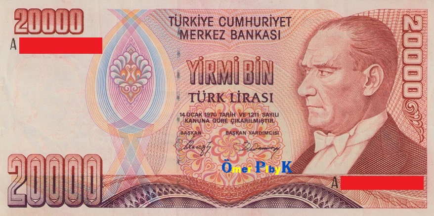 20.000 (YirmiBin) Türk Lirası  1988