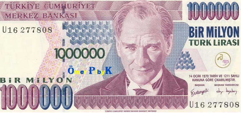 1000000 (Bir) Milyon 1995 Türk Lirası