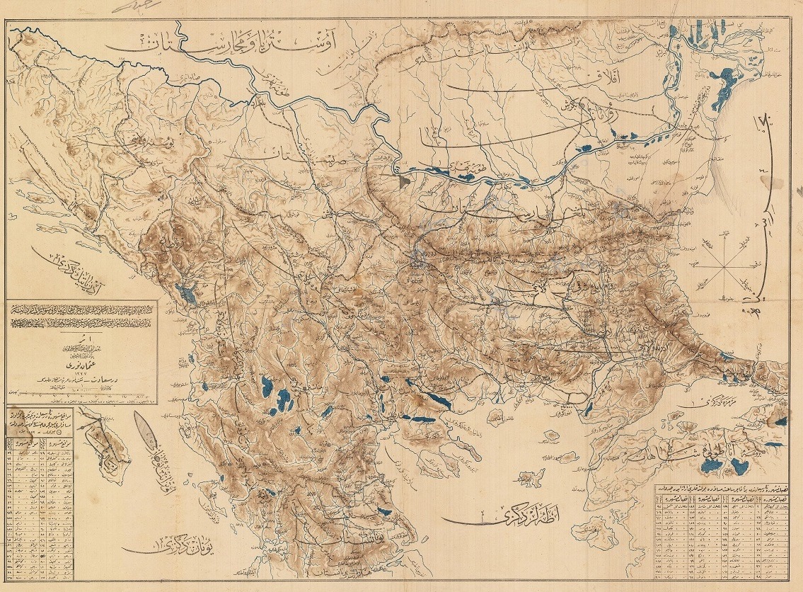 Balkanlar Osmanlı haritası 1911