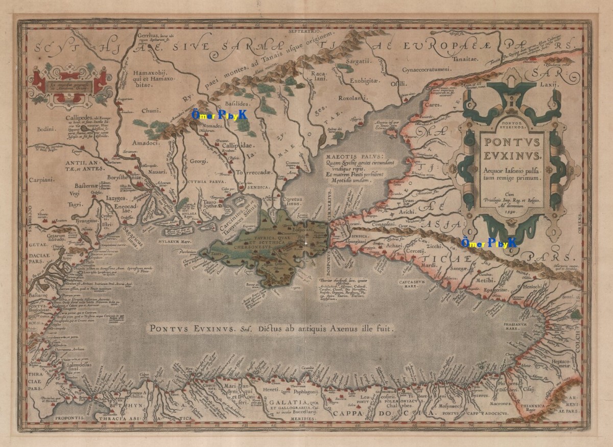 Karadeniz haritası 1590, Abraham Ortelius