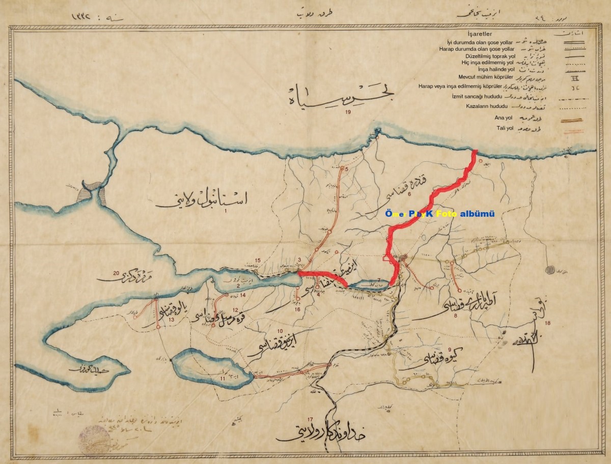 Adapazarı Kazası Osmanlı haritası 1916