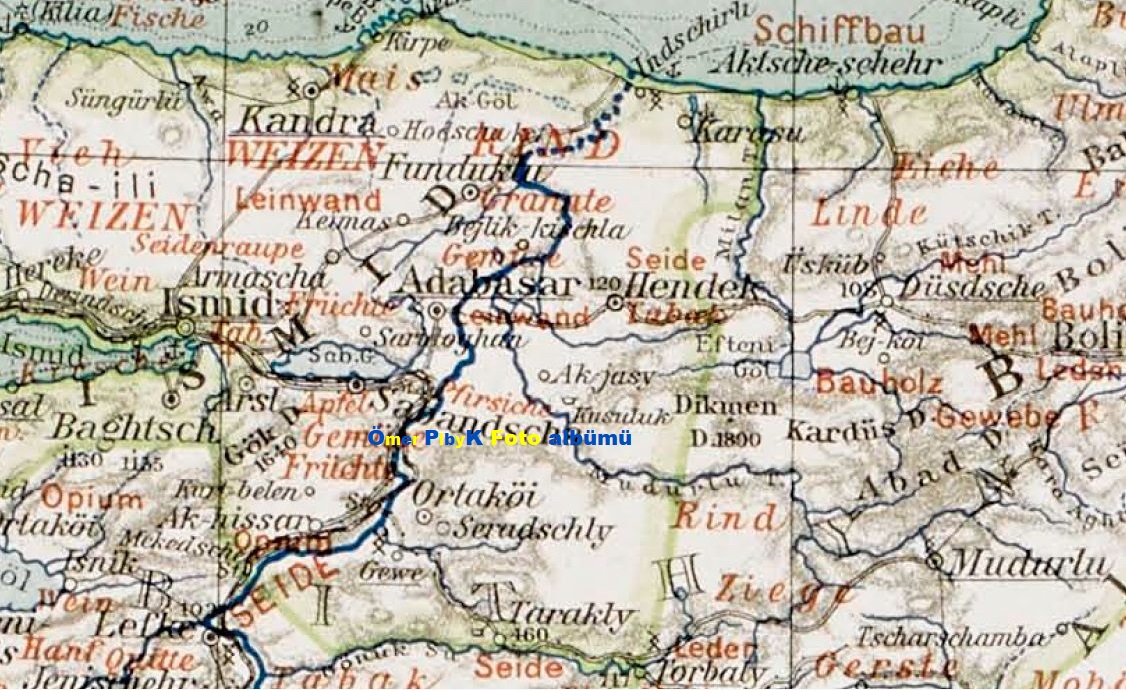 Adapazarı 1890 yılı haritası