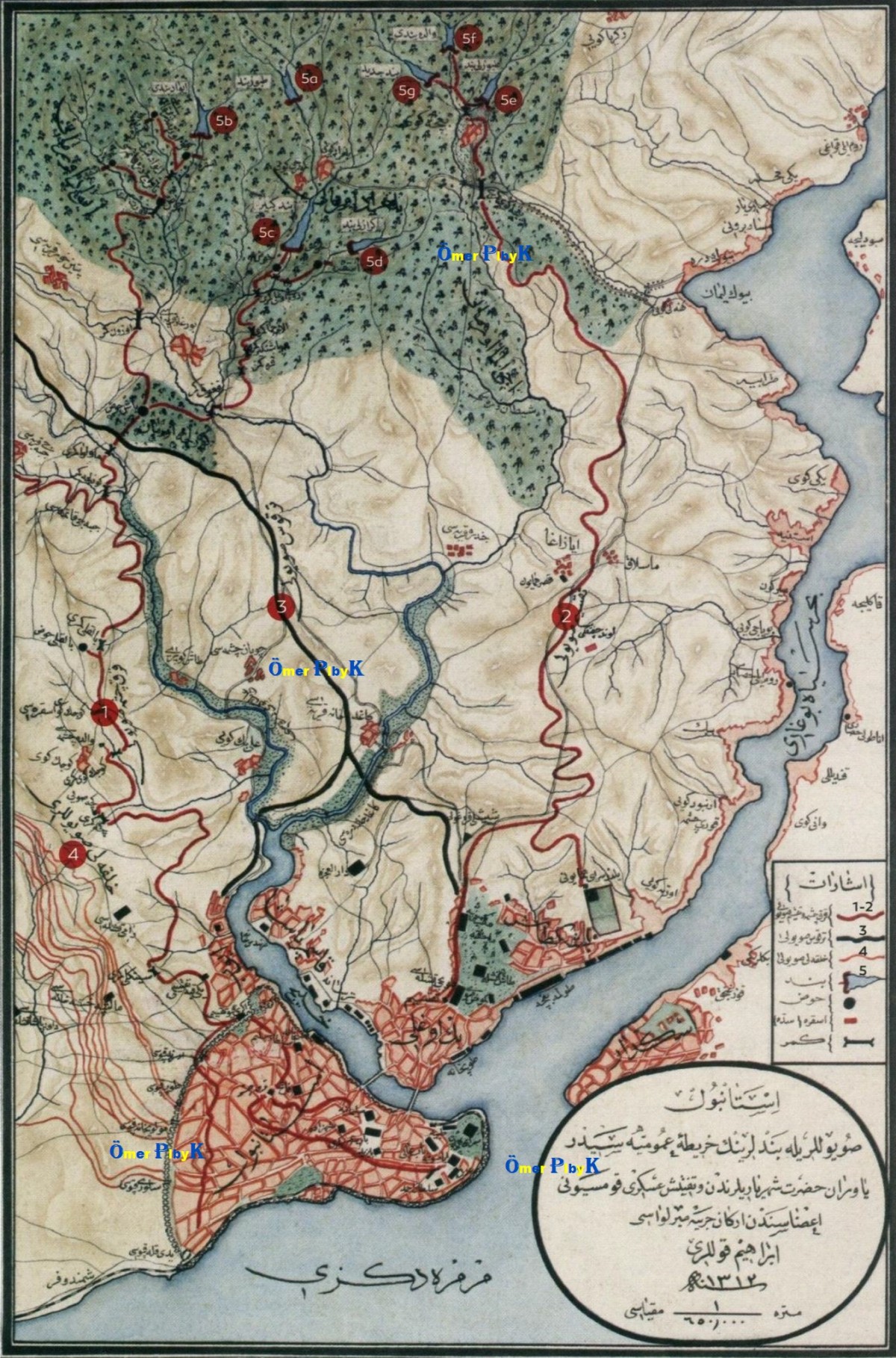 Sultan II. Abdülhamid döneminde İstanbul’un su yolları haritası