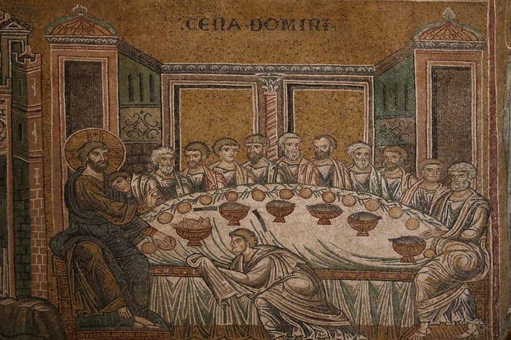 Son Akşam Yemeği mozaiği 12. yy. Monreale Katedrali, İtalya
