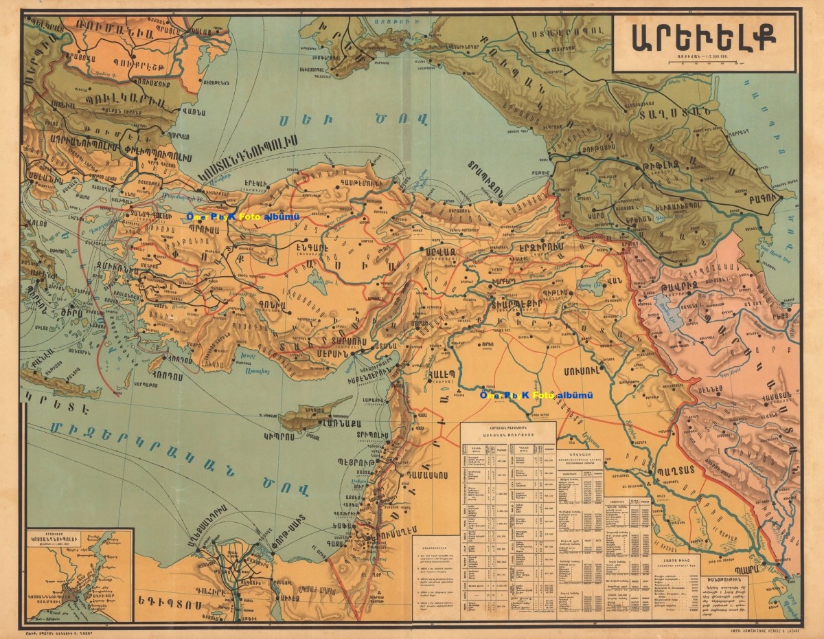 Osmanlı Devleti Haritası 1800 yıllar, Ermeni yapımı